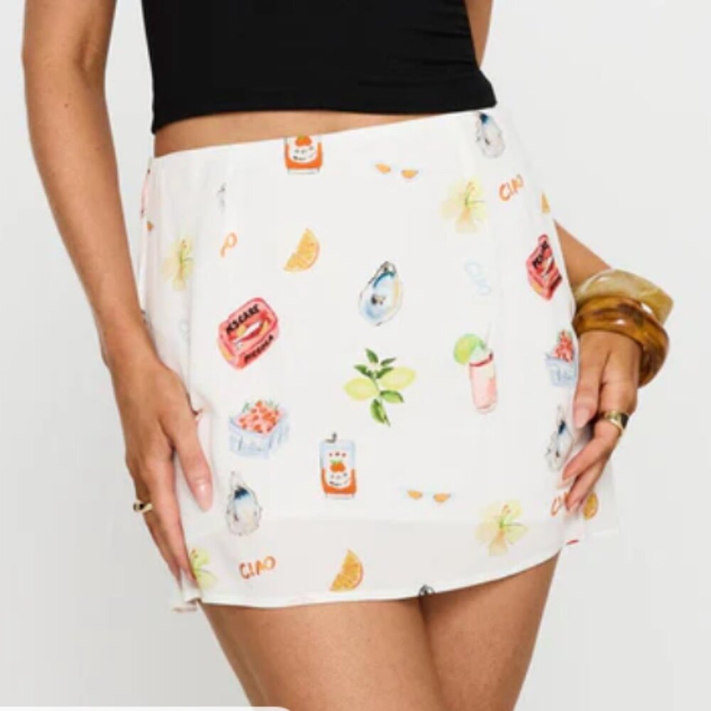 *NWT* Princess Polly Caraliia Mini Skirt White/Coastal